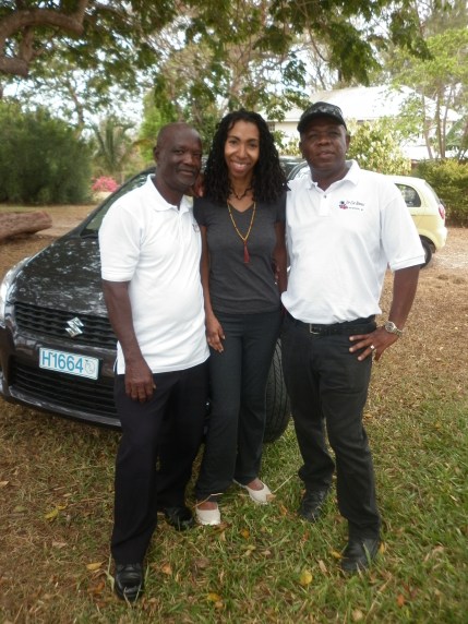 Saada Branker and Edwin and Angus of Top Car Rentals.